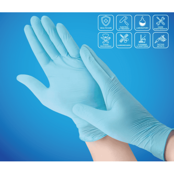 Nitrile Gloves -10 Boxes (10.75$/Box of 100pcs-100% Nitrile Patient Examination Gloves/ FDA 510(K), 4Mil)