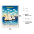 thumbnail image 2 of Bermuda via Jet Clippers - Fly Pan American World Airways - Sail in Somers Isles - Vintage Airline Travel Poster by Edward McKnight Kauffer c.1950s - Master Art Print (Unframed) 9in x 12in, 2 of 4