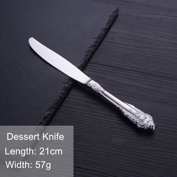 Juego de cubiertos dorados de lujo, vajilla de acero inoxidable occidental Vintage, utensilios de cocina, juego de cena, cuchillo plateado, tenedor, cuchara, 1 piezas Fivean unisex