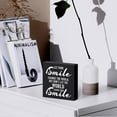 thumbnail image 5 of Zomyto 5"x5" Inspirational Wooden Box Sign Plaque Let Your Smile Change the World Wood Box Sign, 5 of 6