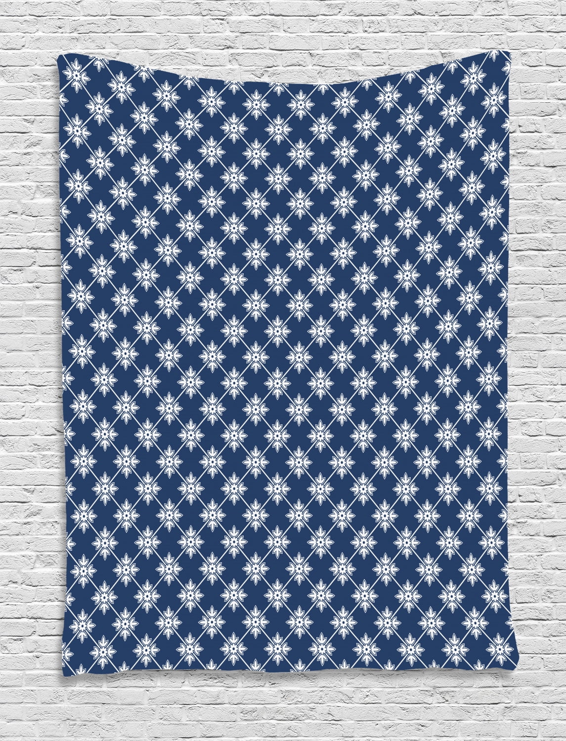 Indigo Tapestry Ancient Greek House Tile Inspired Design With
