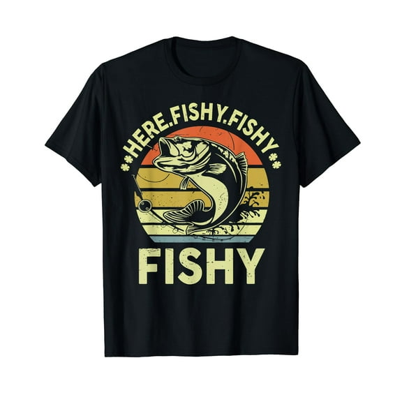Funny Bass Fish Dad Here-Fishy Fishing-Shirt T-Shirt