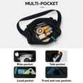 thumbnail image 3 of WATERFLY Unisex Large Capacity Multiple Pockets Travel Cross-Body Shoulder Bag,Black, 3 of 7
