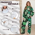 thumbnail image 6 of Xixirimido Green Shamrock Print Sweatsuits for Women Plus Size 2 Piece Outfit Long Sleeve Sweatshirt Wide Leg Sweatpants Fall Winter Fashion Lounge Set for St. Patrick’s Day Tracksuit, X-Large, 6 of 7