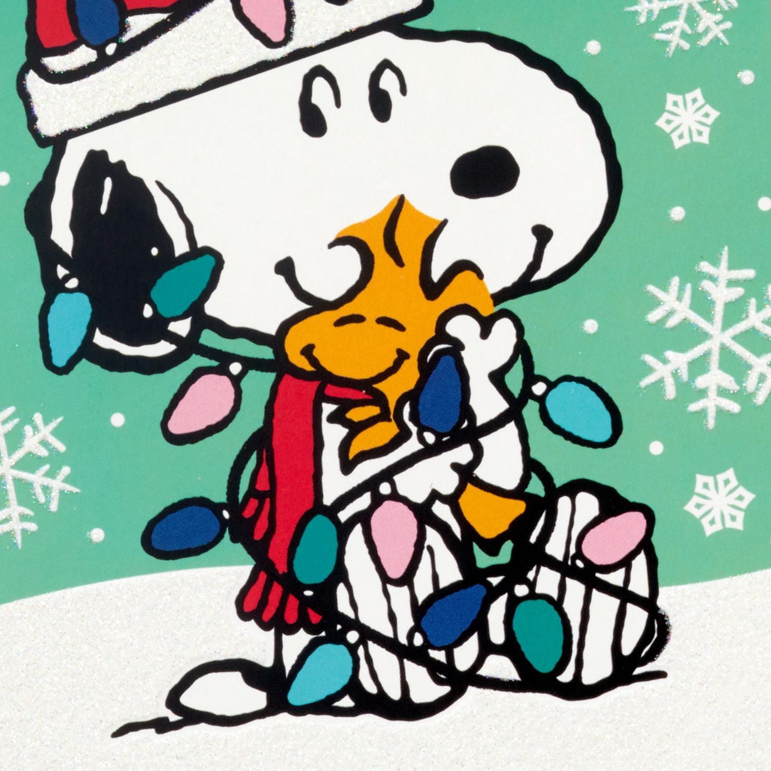 Connections from Hallmark Peanuts Snoopy and Woodstock Hugging Boxed Christmas Cards, Pack of 20
