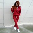 thumbnail image 2 of Femmes 2PCS Set Long Dessin Sangles Slim-Fit Sweatshirt et Pantalon de Survêtement Ensemble, 2 of 4