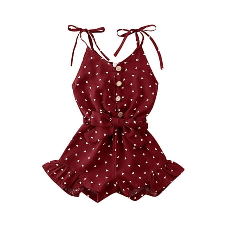 

Xiaoluokaixin Kids Girl Strap Sleeveless Romper Polka Dots Shorts Jumpsuit