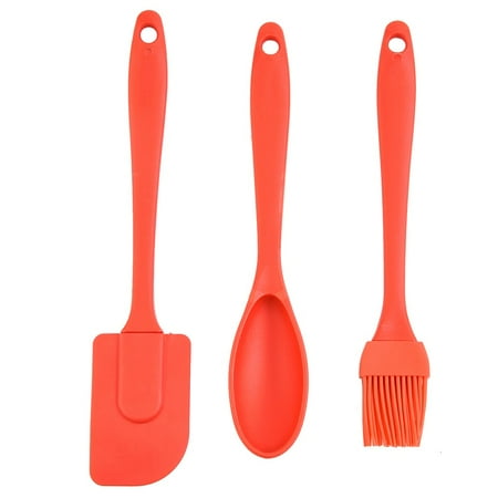 

3 Pcs Silicone Spatula Brush Spoon Set for Kitchen Baking Cooking Accessories