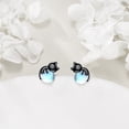 thumbnail image 2 of Black Cat Stud Earrings 925 Sterling Silver Cat Earrings Moonstone Stud Earrings Jewelry Gift for Women, 2 of 6