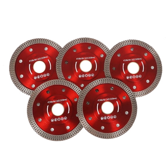 findmall 5 Pcs 4 Inch Super Thin Dry Wet Diamond Porcelain Saw Blades Ceramic Cutting Disc Wheels for Cutting Ceramic Tile Porcelain Granite Marbles