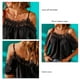 thumbnail image 4 of Tops de hombros fríos, Blusa de encaje sin hombros para citas de fiesta para picnic al aire libre Negro XXL LHCER 1, 4 of 5