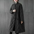 thumbnail image 4 of Ahabrexf Womens Winter Coats Women's Winter Thin Cotton Coat Loose Warm Mid Length Large Pocket Cotton Coat Women's Winter Coats, 4 of 7