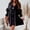 Black, variant on TIHLMK Women Dresses Summer Women's Fashion Bohemian V-neck Loose Long Sleeve Ruffles Solid Mini Dress