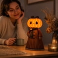 thumbnail image 6 of Halloween Pumpkin Decorations, Cute Fabric Pumpkin Tabletop Light with , Fall Home Decor for Indoor Entryway,Shelf, Party, and Seasonal Display, 6 of 6