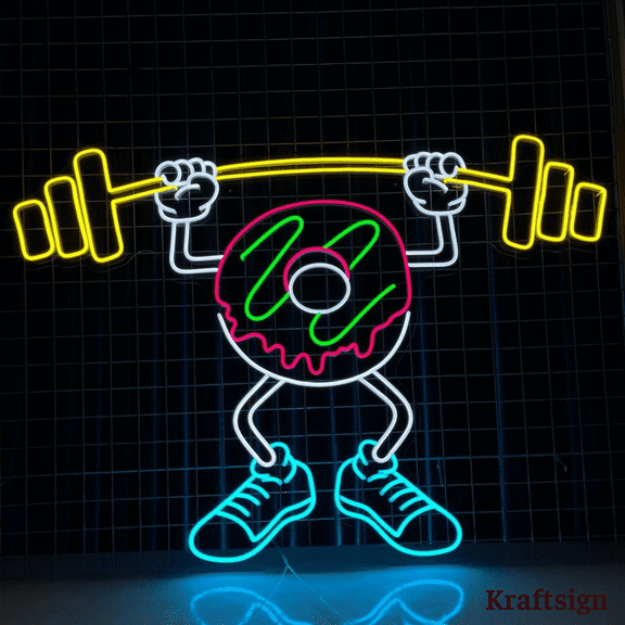 Craftnamesign Donut Lifting Neon Sign, Donut Shop LED Sign, Bakery Decor