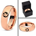 thumbnail image 4 of Tungsten Bird Flying Wings Aves Chordata Band Ring 7mm Men Women Comfort Fit 18k Rose Gold Dome Polished, 4 of 4