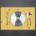 thumbnail image 6 of Honeycomb Bees Placemats Set of 6 Washable Kitchen Dining Table Mats 12 x 18 Inch Modern Cloth Place Mats Non-Slip Heat Resistant Placemats for Home Farmhouse Kitchen Dinner Party Decor, 6 of 6