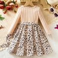 thumbnail image 5 of IVEYRTF FaGirls Long Sleeve Round Neck Princess Dress Elegant Star Print Party Gown for Fall Winter Holiday Christmas Birthday Celebration Toddler Kids Children Outfit(Beige#1,3 Years), 5 of 9