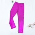 thumbnail image 2 of Girls' Metallic Leggings Shiny Sparkle Dance Pants Elastic Waist Tights for 80s Disco Party Performance Activewear Kids Yoga Bottoms, 2 of 6