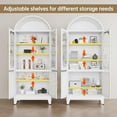 thumbnail image 6 of 73" Tall Metal Arched Cabinet, Kitchen Pantry Cabinet with Glass Doors & 3 Adjustable Shelves, Arched Bookshelf Cabinets for Kitchen, Bathroom, Living Room, Dinging Room (White), 6 of 7