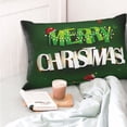thumbnail image 4 of Zufioo Merry Christmas Print Double-Sided Throw Pillow Cover, Pillow Protector Home Decor - With Hidden Zipper, Suitable for Bedroom, Living Room, Car Interior-16"x24", 4 of 6