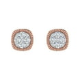 thumbnail image 2 of 1/4 Carat Diamond Square Cluster Stud Earrings in 10K Rose Gold, 2 of 4