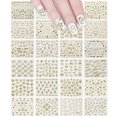 thumbnail image 1 of Juego de pegatinas para uñas, 24 hojas, coronas doradas, estrellas doradas y vides doradas, 1 of 5