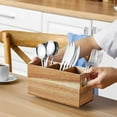thumbnail image 4 of Utensil Organizer Box for Kitchen Countertop - Silverware Storage with 3 Compartments, Party Cutlery Rack, Handcrafted Design, 1-Pack, Knife Fork Spoon Holder, 4 of 5
