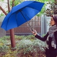 thumbnail image 4 of The Reversa 46" Compact Reverse Folding Umbrella Windproof Automatic Open Close Travel Umbrella, Strong 8 Ribs Portable Inside Out Inverted Folding Umbrella For Men and Women, Royal Blue, 4 of 7