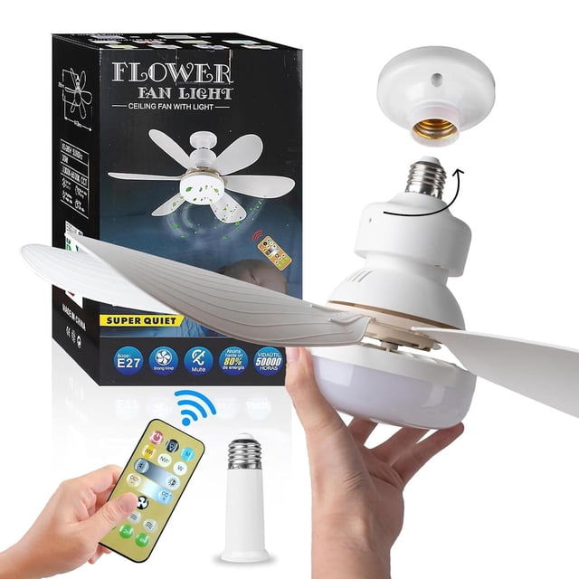 Ventilador de Techo Ventilux Blanco con Luz LED Regulable y Control Remoto
