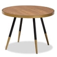 thumbnail image 1 of Baxton Studio Lauro Table Basse Ronde en Bois et Métal Noir et Or, 1 of 7