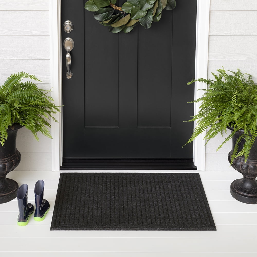 Mohawk Home Waffle Grid Impression Low Pile Non-Slip Indoor/Outdoor Door Mat, Onyx, 2' x 3'
