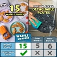 thumbnail image 3 of Waffle Maker for Kids with 15 Mini Shapes - Car, Truck, Farm Animals, Dinosaurs - Removable Plates for Easy Clean Up, 3 of 6