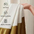 thumbnail image 3 of Velvet Curtains 96 inches Long for Living Room Cream Ivory Gold,2 Panels Blackout Curtains Modern Color Block Back Tab Rod Pocket Soundproof Drapes for Bedroom Window Decor, 3 of 7