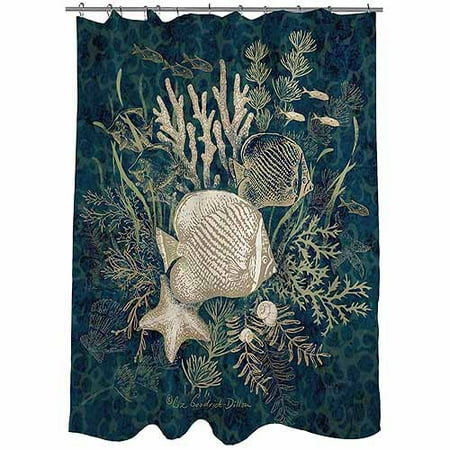 Thumbprintz Fish Vignette Shower Curtain, 71" x 74