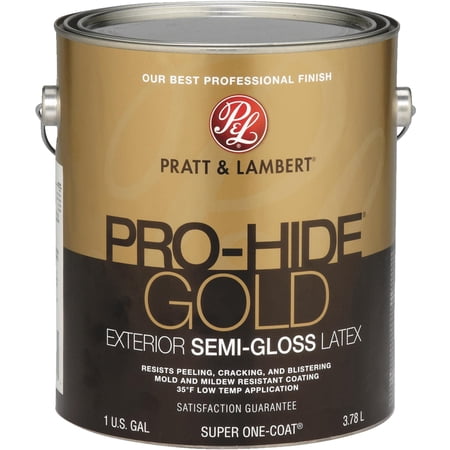Pro-Hide 7382898 Exterior Semi Gloss Paint, Base 1 & White - 1 gal