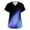 Cyan, variant on Scrub Tops Women Short Sleeve Plus Size V-Neck Fun Printed Scrubs Top Medical Nursing Uniforms with Pockets Light Blue 2XL