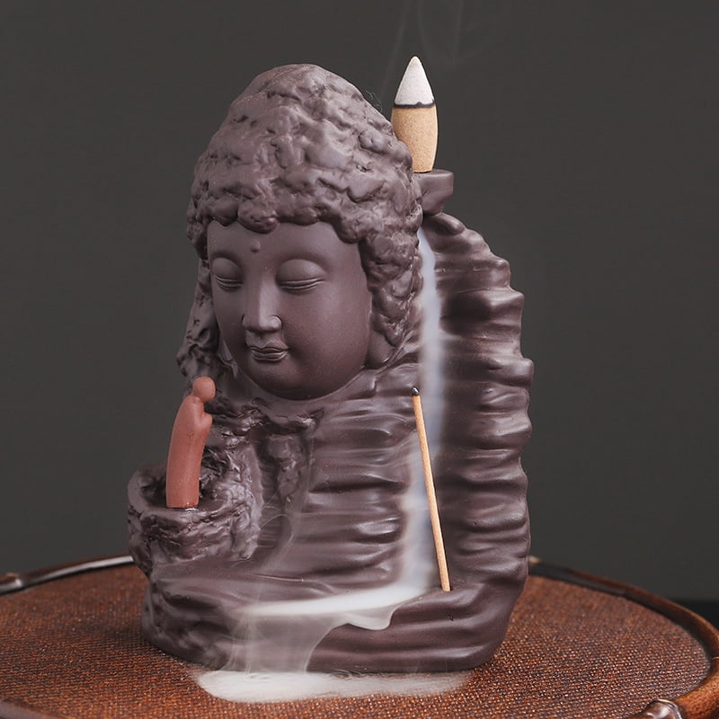 Backflow Incense Burner Zen Handmade Ceramic Incense Holder with Cones for Home Office Decoration Handicraft Aromatherapy