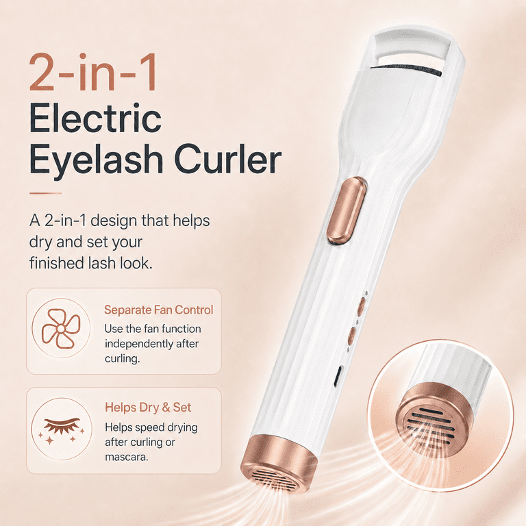 MTUYELI 2-in-1 Heated Lash Curler with Fan photo 3
