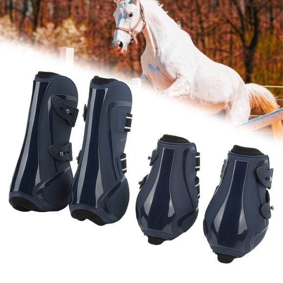 4 Piezas Botas Para Tendón Para Caballos, Bota Protectora Con Frente Abierto/Menudo PU Neopreno Amortiguador Protección Para