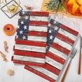 thumbnail image 3 of American Flag Kitchen Towels Set of 4, Red Blue Star Stripes Rustic Farmhouse Wood Soft Microfiber Dish Towels, Absorbent Washable Dishcloths for Kitchen Cleaning, Drying Dishes, 18x28 Inches, 3 of 9
