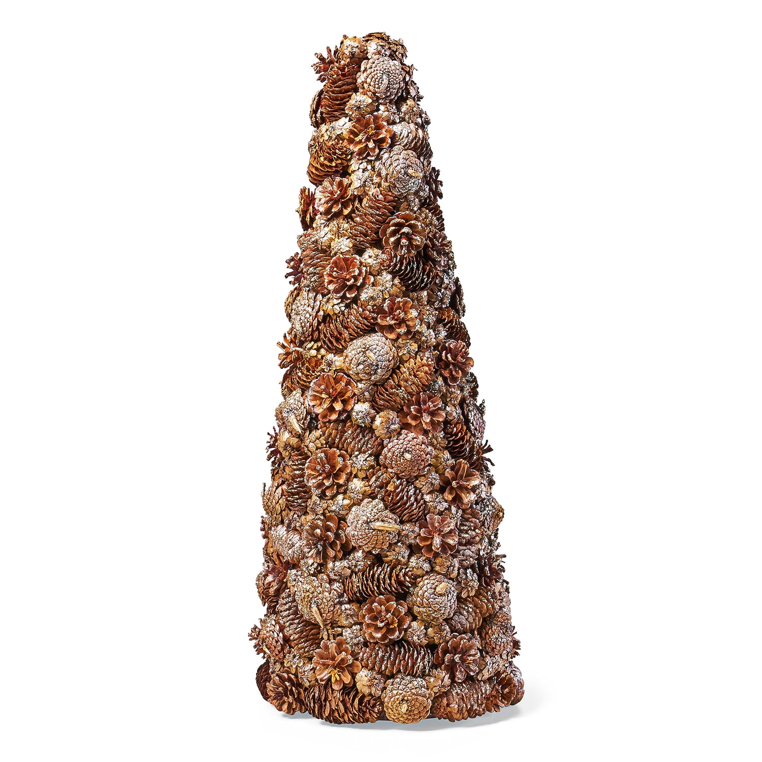 Kepooman Artificial Pine Cones Christmas Tree with Glitter, Natural Kepooman Artificial Pine Cones Christmas Tree with Glitter, Natural
