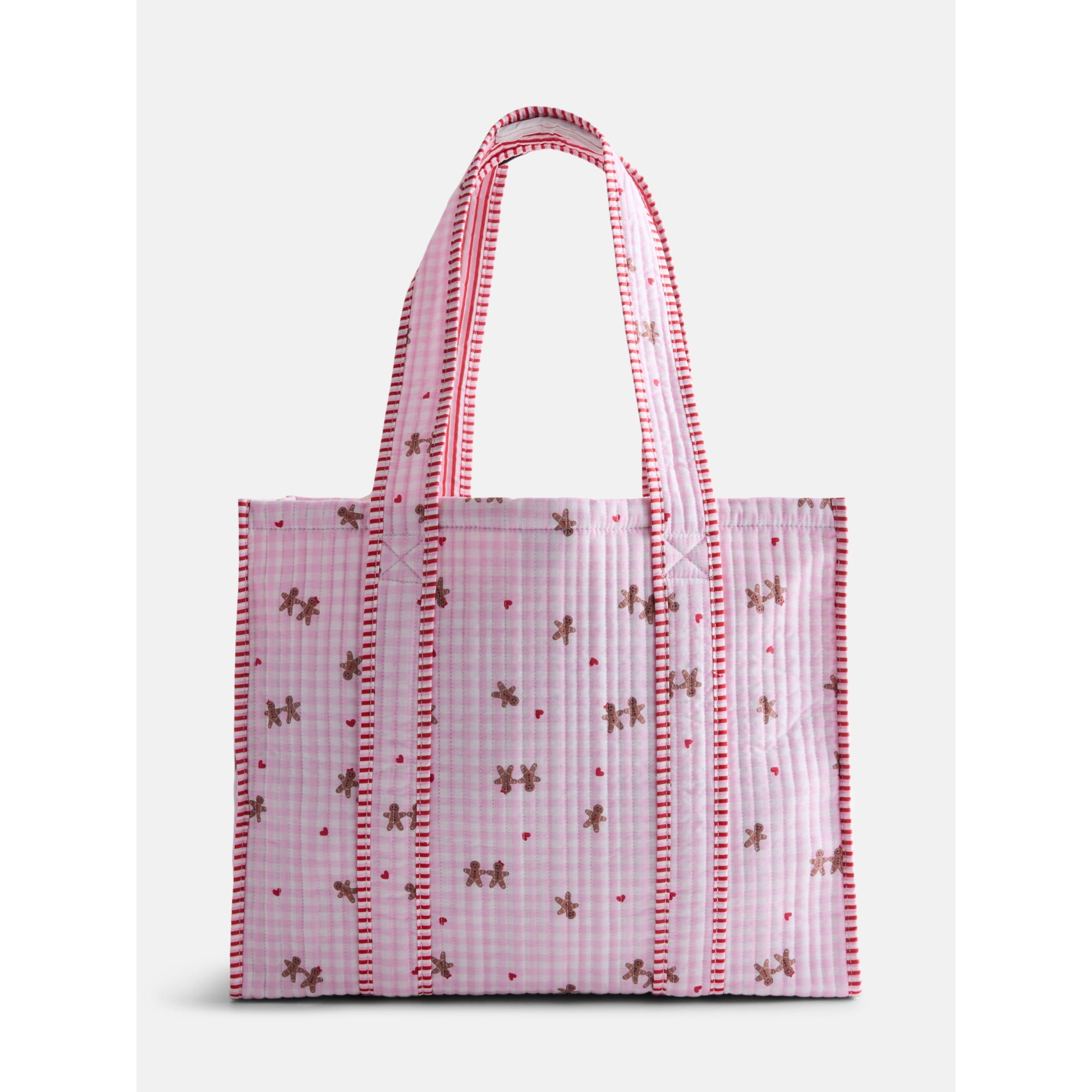 No Boundaries Quilted Tote Bag, Women's, Pink Marshmallow Gingerbread