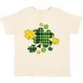 thumbnail image 3 of Inktastic St. Patrick's Day Plaid Green and Yellow Shamrocks Boys or Girls Toddler T-Shirt, 3 of 5
