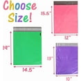 thumbnail image 6 of x 19", 12x15.5, 10x13" Mailers Combo Pack, , Purple, Blue, Green, Yellow, Self Sealing Shipping Bag Envelopes, 14x19, 12x15 Plastic 5 Designer Colors, Eagle Stickers (12.5 x 15", 25), 6 of 7