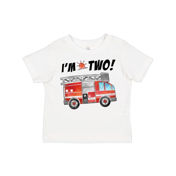 Inktastic I'm 2 Fire Truck 2nd Birthday Boys or Girls Toddler T-Shirt