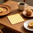 thumbnail image 6 of Gallickan Gingham Paper Napkins, Scalloped Disposable Cocktail Napkins, 25x25cm, 100ct, Yellow Checkered for Summer BBQ Party, Picnic Table Setting, 6 of 6