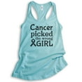 thumbnail image 1 of Cancer Picked The Wrong Girl Tank Top, Ladies Racerback, Cancer Support Cancer Awareness Fight Cancer Tank, Cancun, Medium, 1 of 3