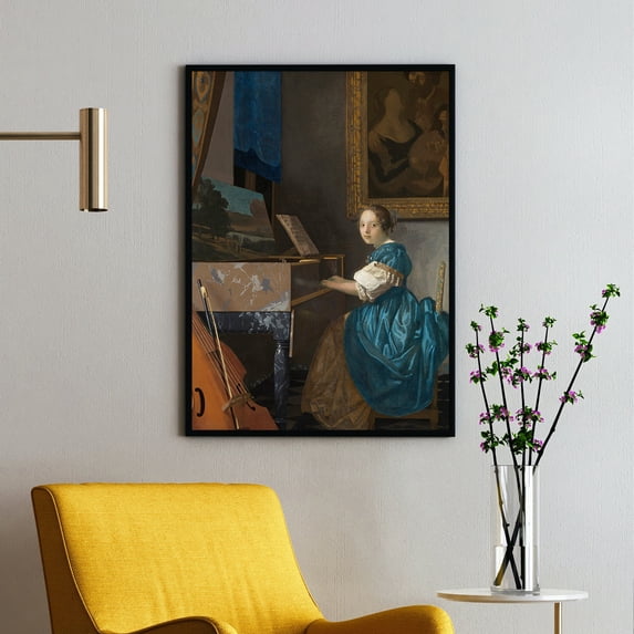 Young Woman Seated at a Virginal - ca. 1670–1672 | Johannes Vermeer | Premium Fine Art Print | 17th Century Dutch | Baroque, Dutch Golden Age | Portrait | Architecture