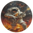 thumbnail image 3 of Astronauts Play Guitar in Space Round Rugs -Washable Non-Slip Small Round Area Rug Throw Soft Circle Rugs for Bedroom, Modern Print Indoor Carpet for Entryway Sofa Living Room, 3 of 7